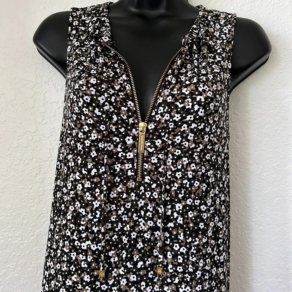 MICHAEL KORS Dress Knee length‎ XS Ditzy Floral Dark Slinky Stretchy Packable